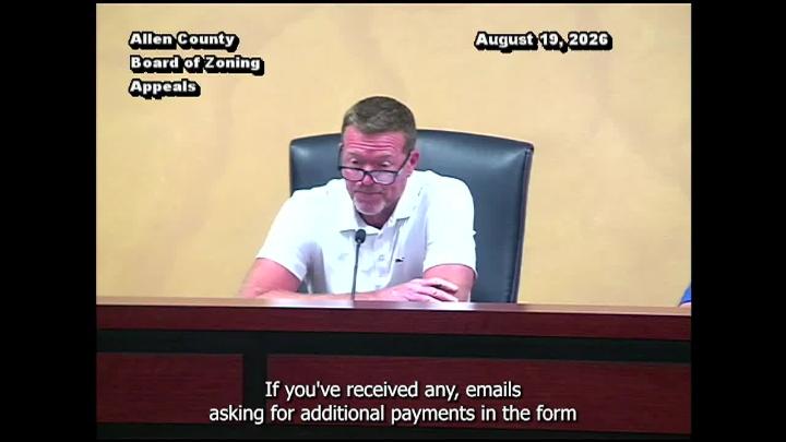 Thumbnail image for Allen County Board of Zoning Appeals - August 19 2026