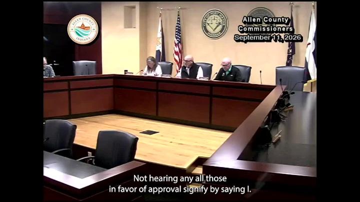 Thumbnail image for Allen County Board of Commissioners - September 11 2026